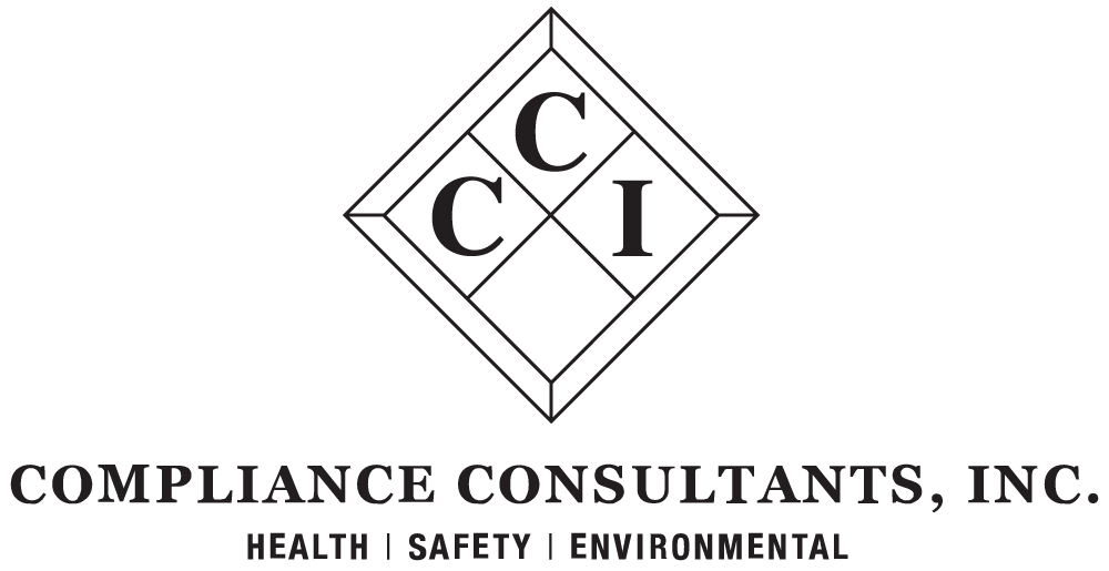 Logo of Compliance Consultants, INC. with tagline of Health | Safety | Environmental